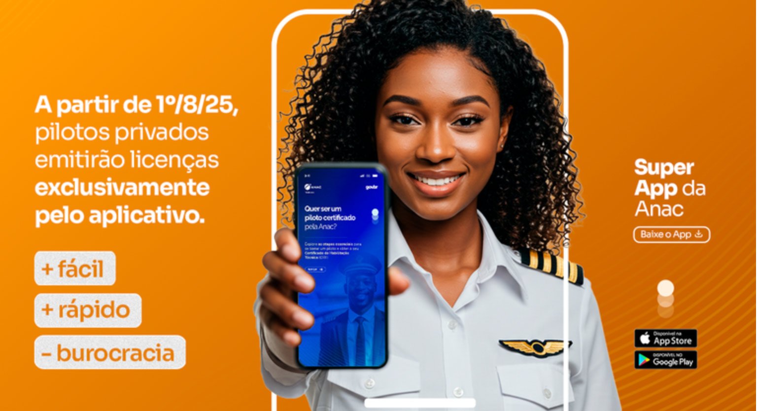 Pilotos privados terão licenças expedidas exclusivamente pelo Super App da Anac a partir de 1º/8